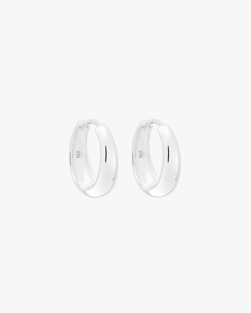 Streamline Silver Huggie Hoops