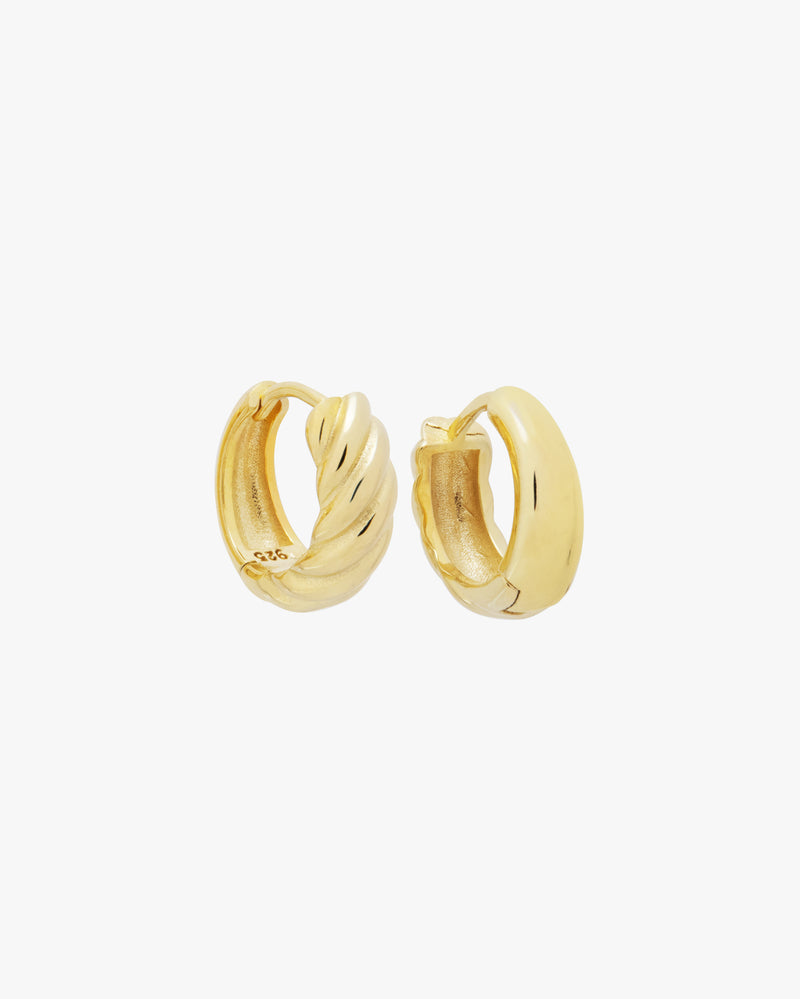 Golden Flow Huggie Hoops