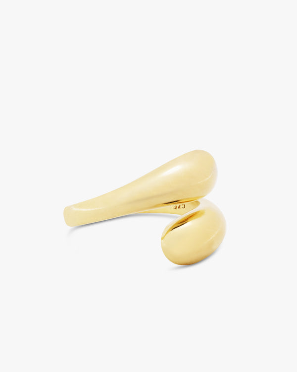 Golden Statement Duo Drop Ring