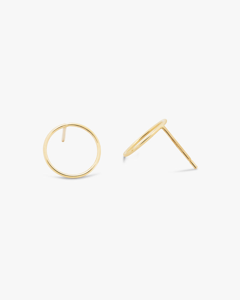 14k Minimal Circles stud Earrings