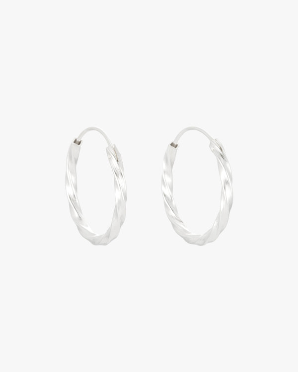 Silver Twisted Hoops 20mm