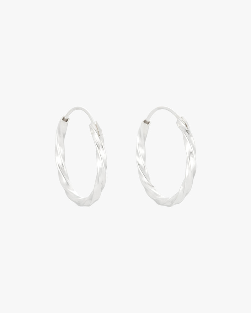 Silver Twisted Hoops 20mm