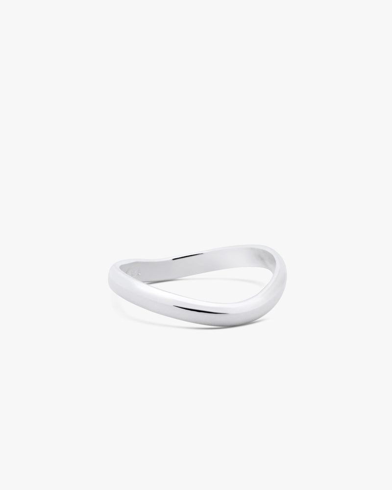 Silver Bowed Bend Ring