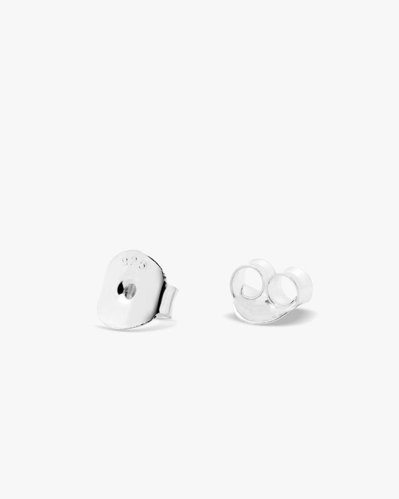 Silver White Topaz Half Hoop Earrings