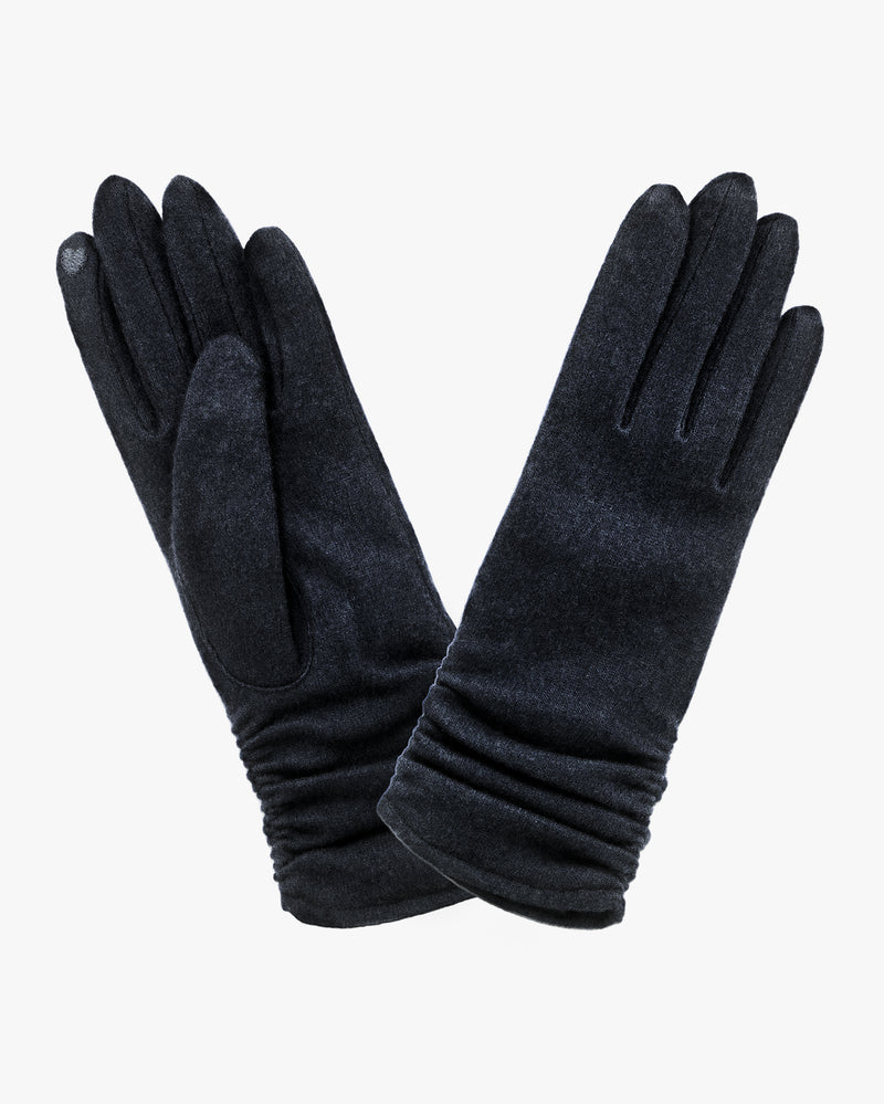 Wool Touch Gloves Wrist Black