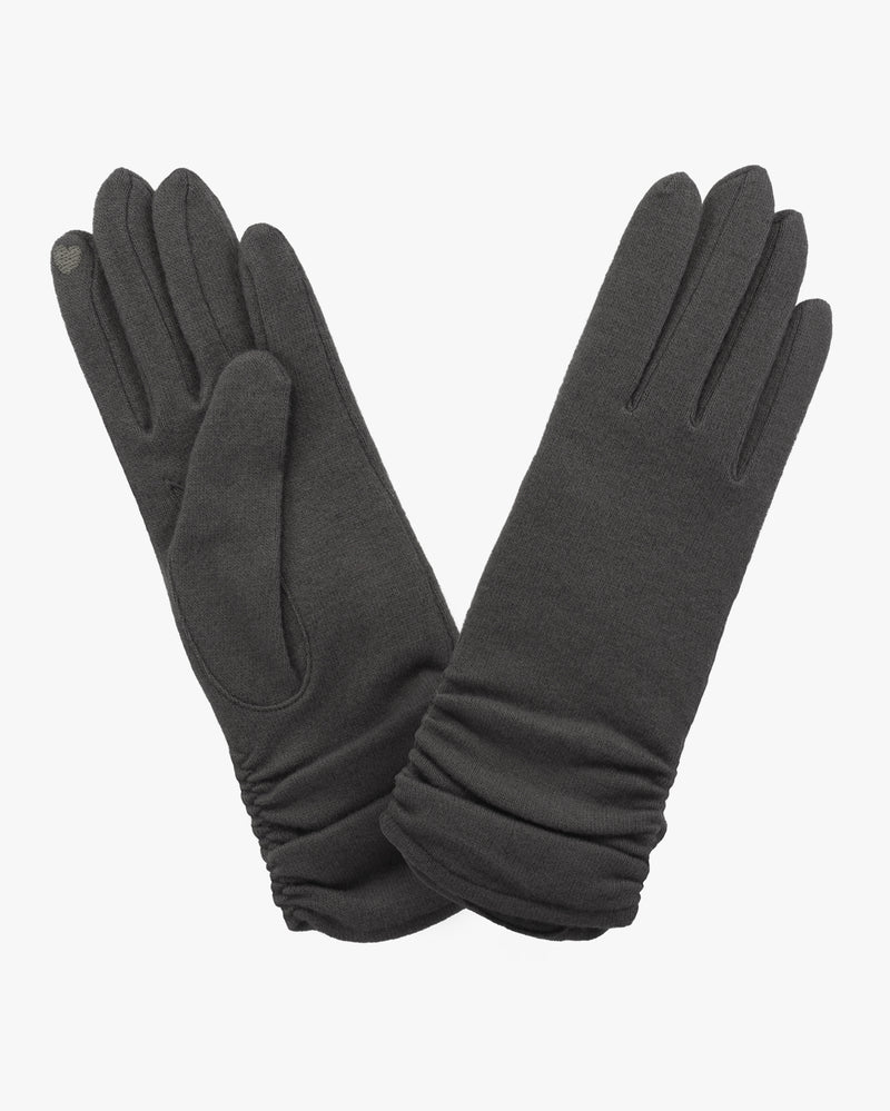 Wool Touch Gloves Wrist Charcoal