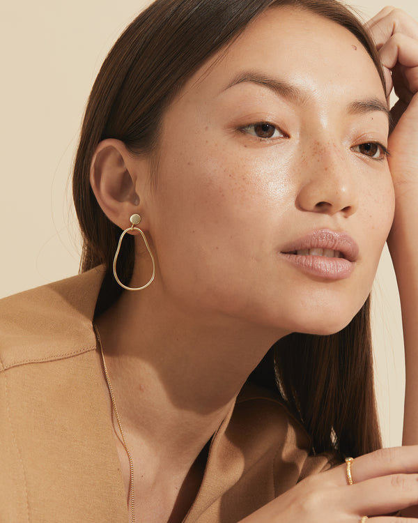 Clouds Brass Earrings