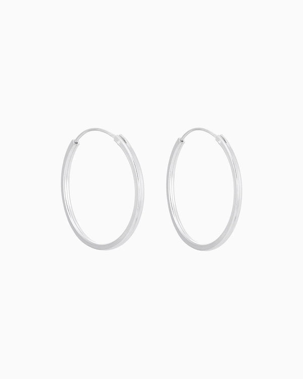 Silver Square Hoops 25mm
