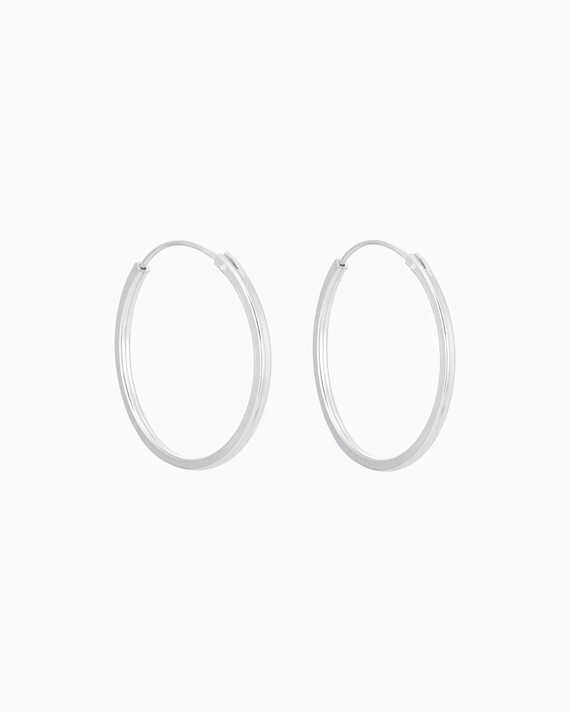 Silver Square Hoops 25mm