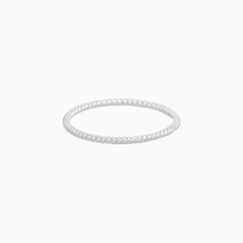 Silver Twisted Stackable Ring
