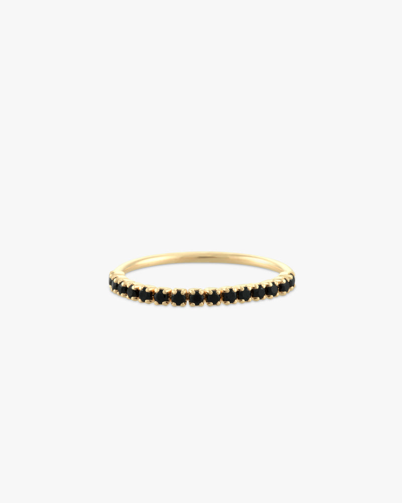 Golden Cubic Black Zirconia Ring