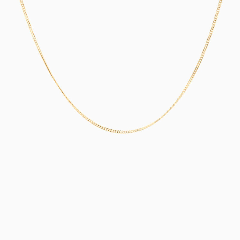 Golden Curb Diamond Chain Necklace