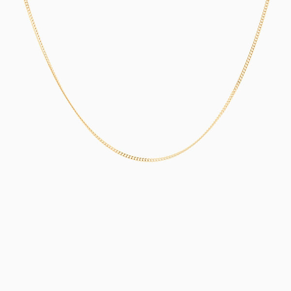 Golden Curb Diamond Chain Necklace