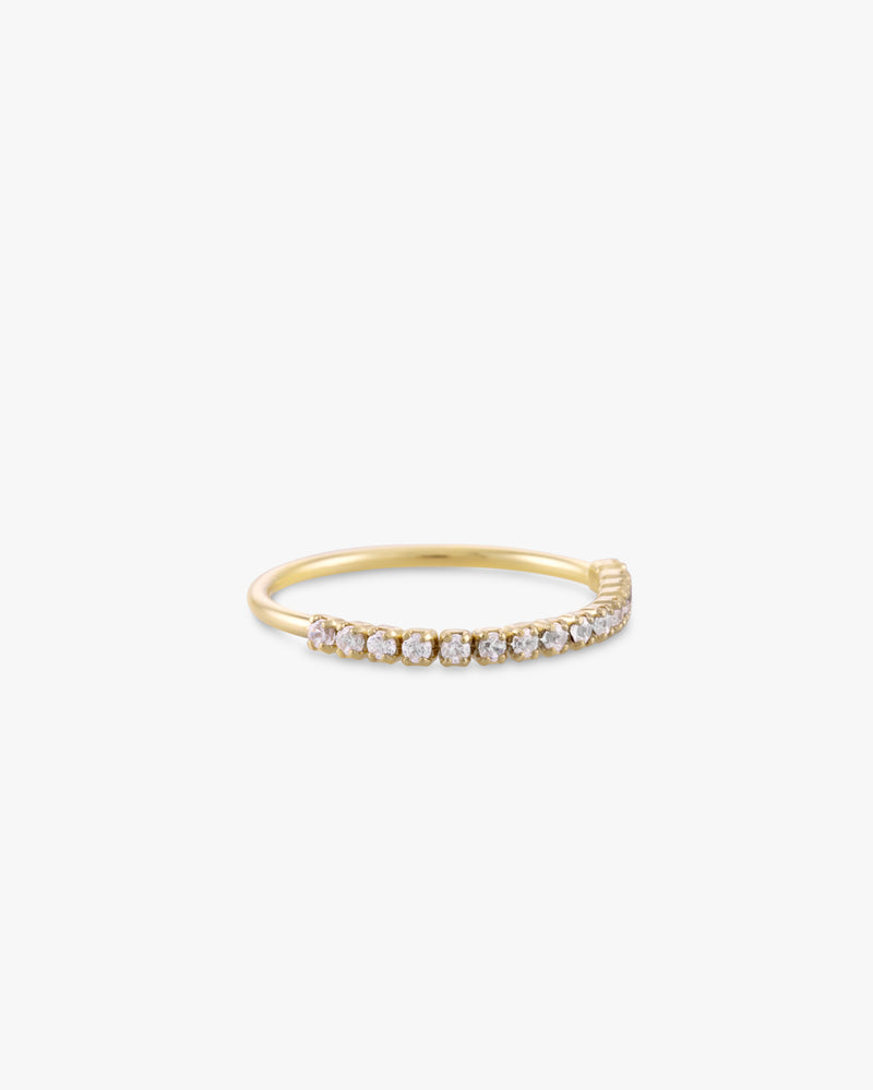 Golden Cubic White Zirconia Ring