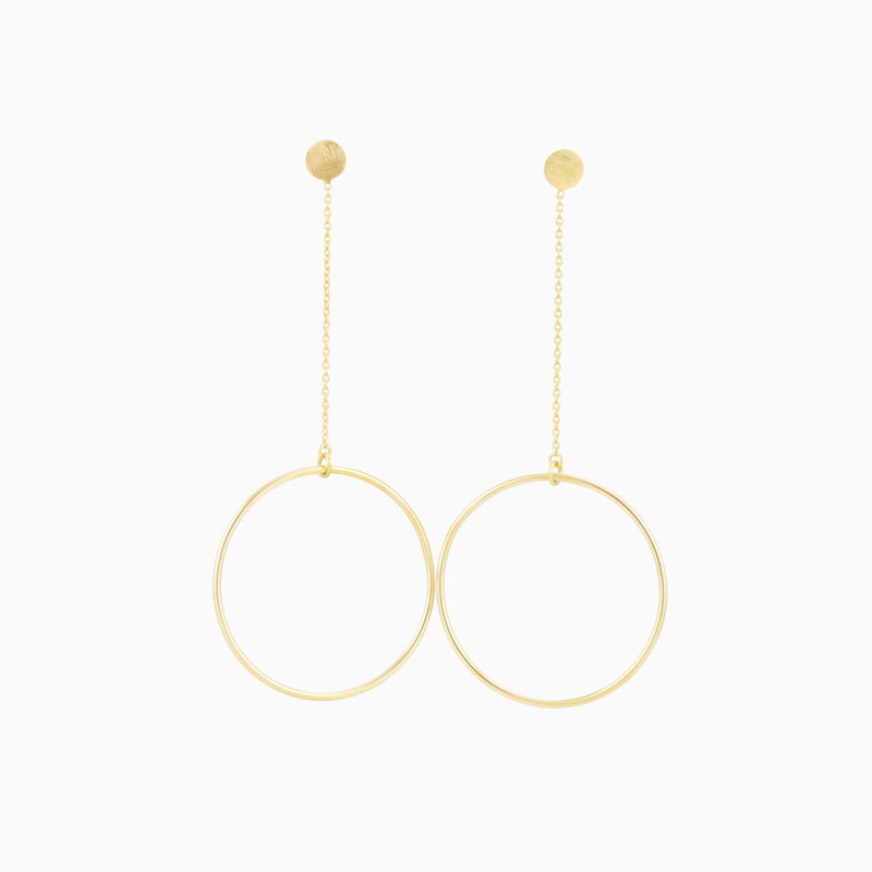 Golden Circle Stud Earrings