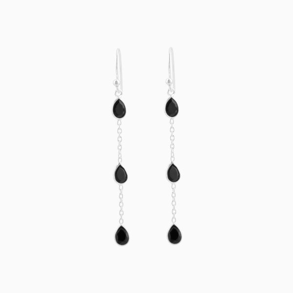 Raindrops Black Onyx Earrings