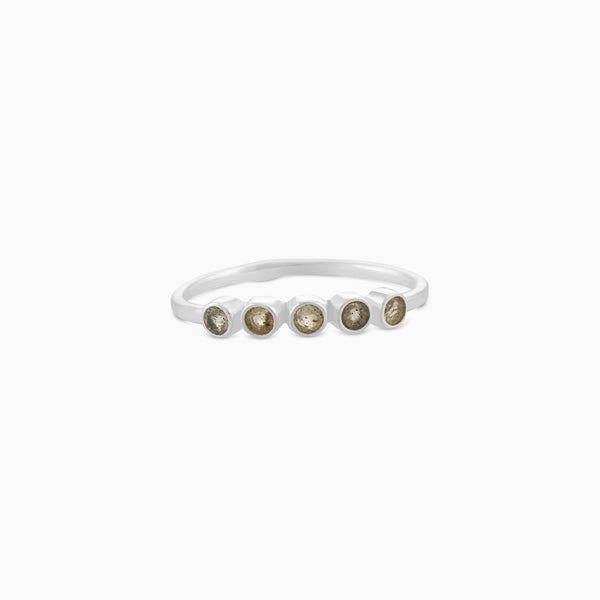 Green Amethyst stackable Ring (5 Stones)