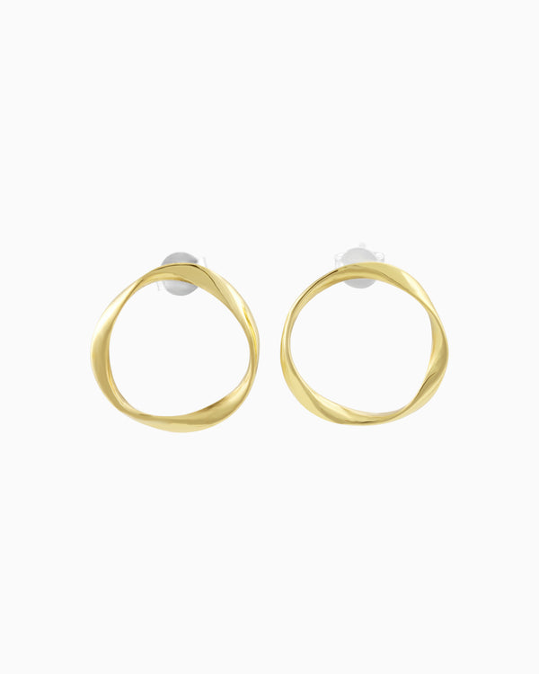 Calm Brass Stud Earrings S