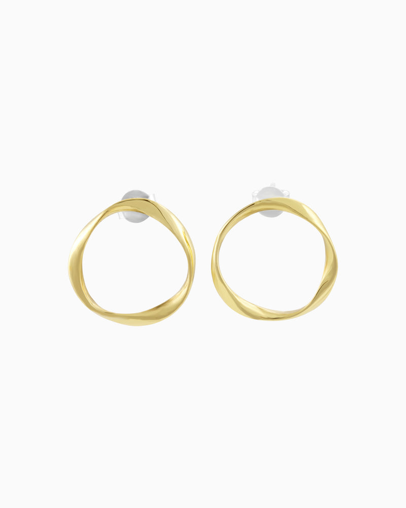 Calm Brass Stud Earrings S