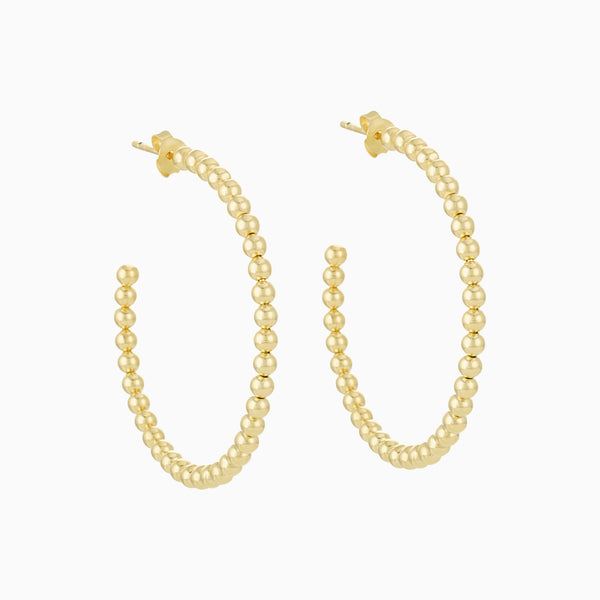 Golden Sphere Half Hoop Earrings 40mm