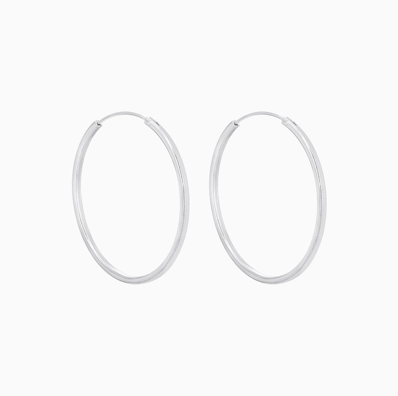 Silver Square Hoops 30mm