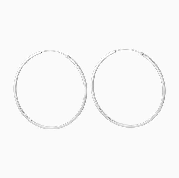 Silver Square Hoops 65mm