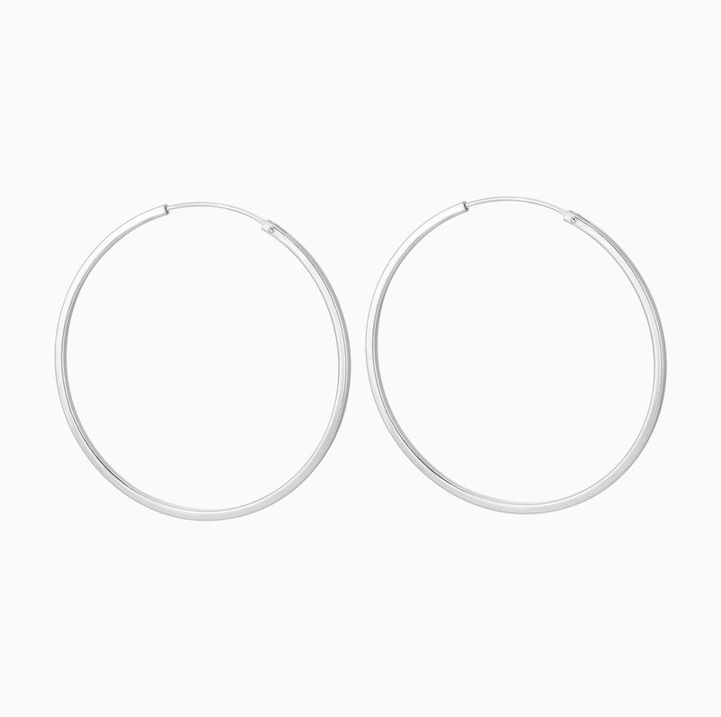 Silver Square Hoops 65mm