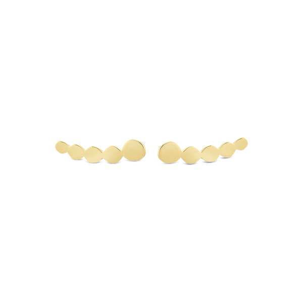 Golden Spheres Climber Earrings