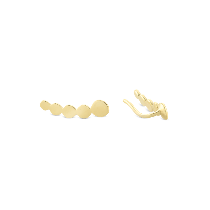 Golden Spheres Climber Earrings