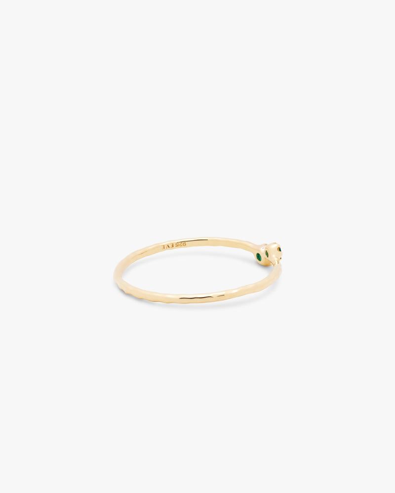 Golden Duo Bloom Green Onyx Ring