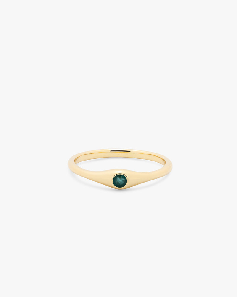 Golden Dome Emerald Ring