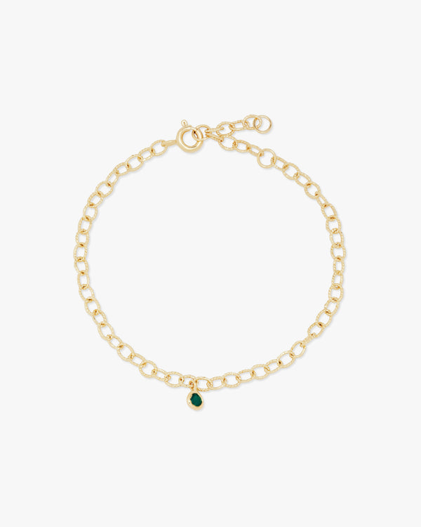Golden Green Onyx Chain Bracelet