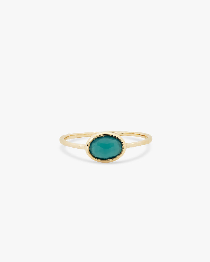 Golden Solo Green Onyx Ring