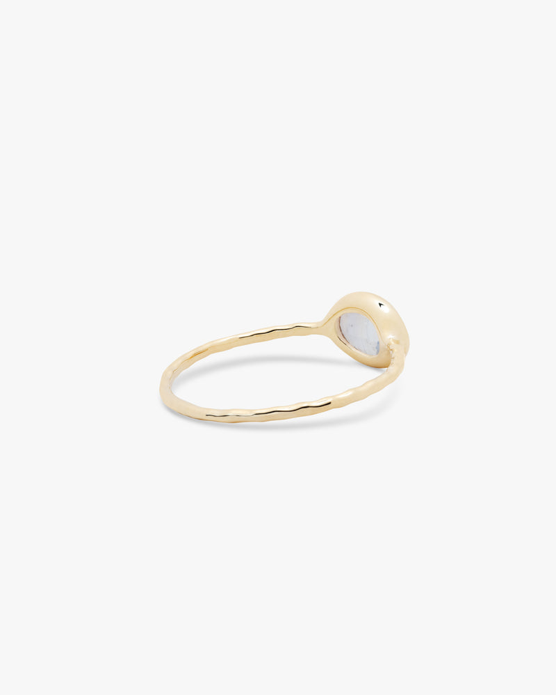Golden Solo Moonstone Ring