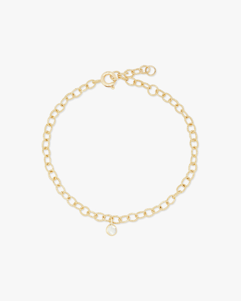 Golden Rainbow Moonstone Chain Bracelet