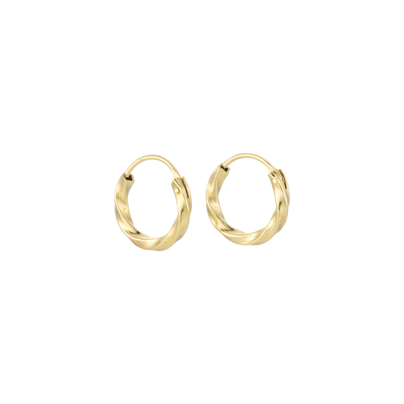 Golden Twisted Hoops 12mm