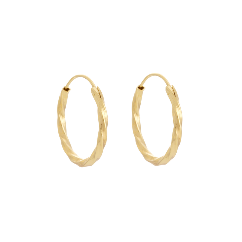Golden Twisted Hoops 20mm