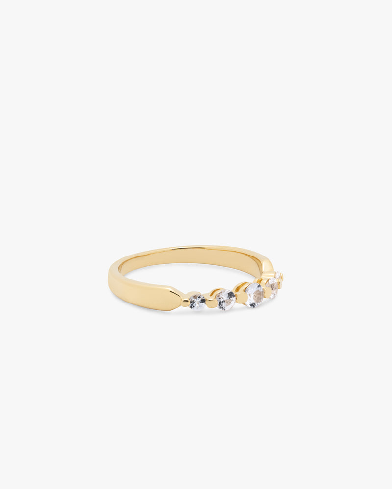 Golden White Zircon Ring