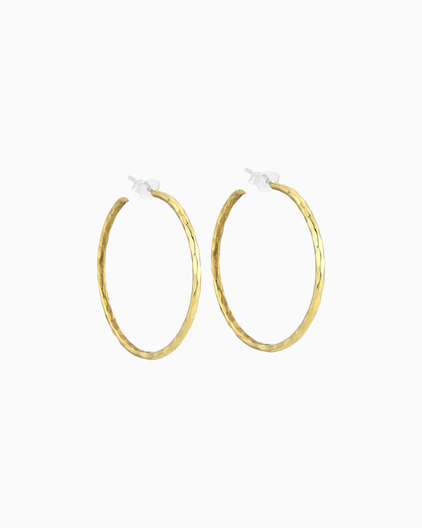 Hammered Hoops 40mm (w/silver)