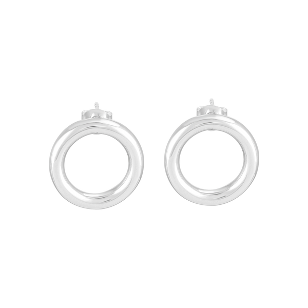 Silver Orbit Stud Earrings