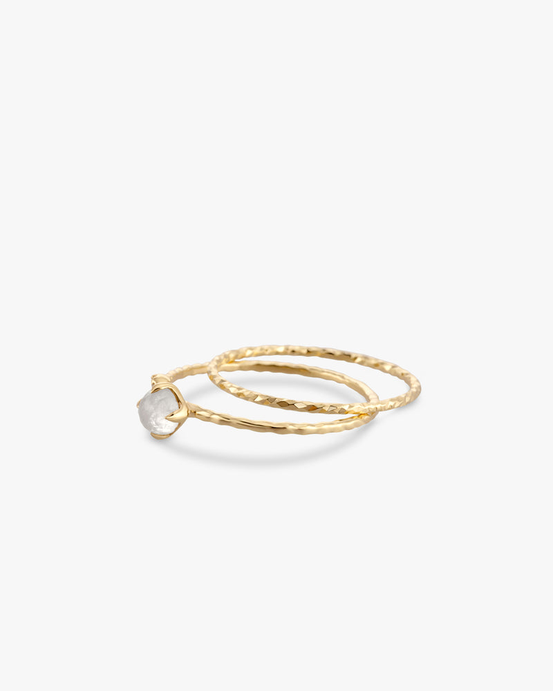 Golden Rainbow Moonstone/Labradorite Dome Ring