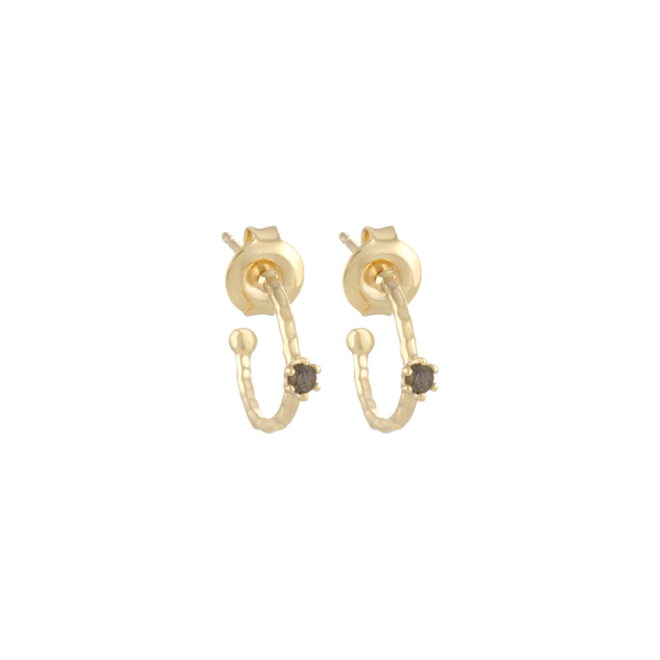 Golden Labradorite Hoop Earrings