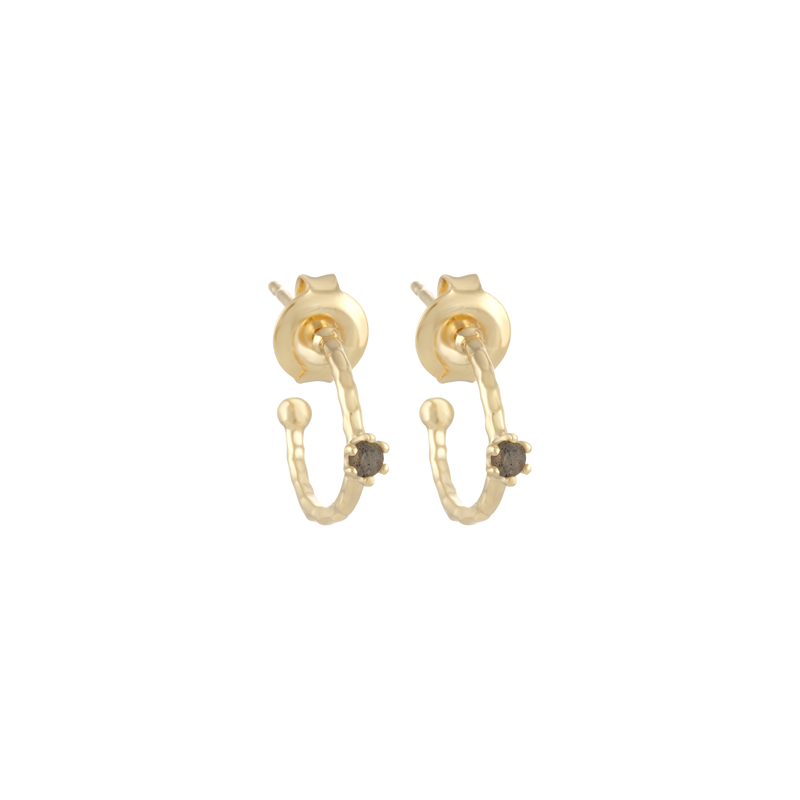Golden Labradorite Hoop Earrings