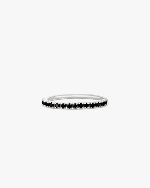 Silver Cubic Black Zirconia Ring