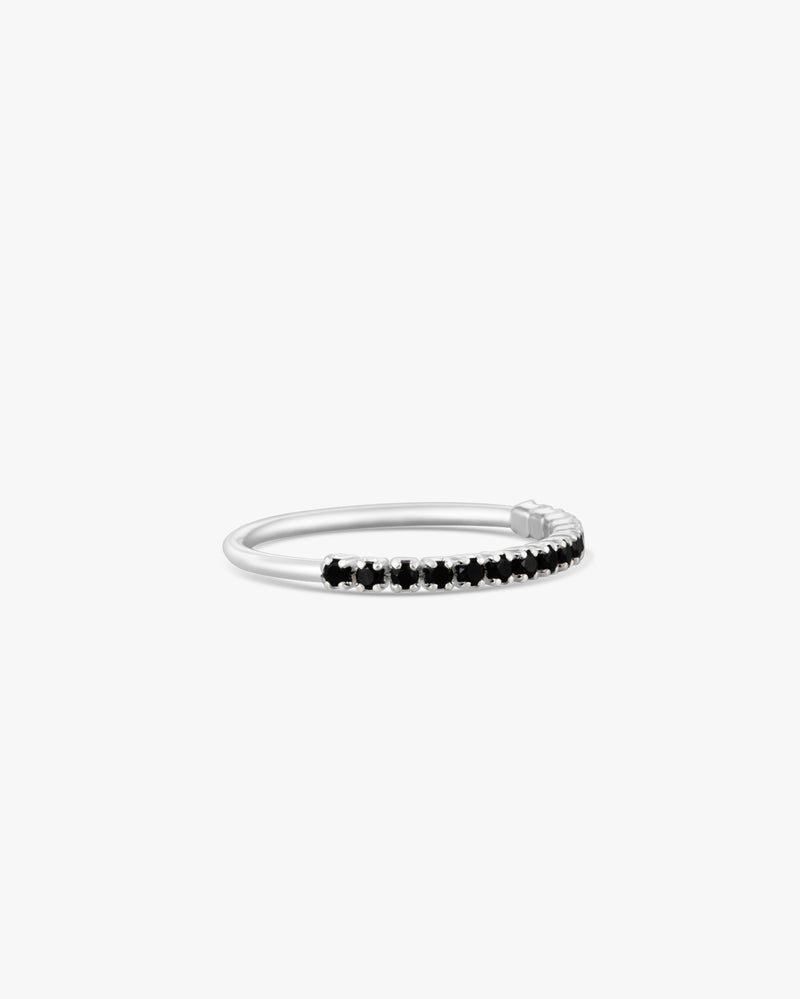 Silver Cubic Black Zirconia Ring