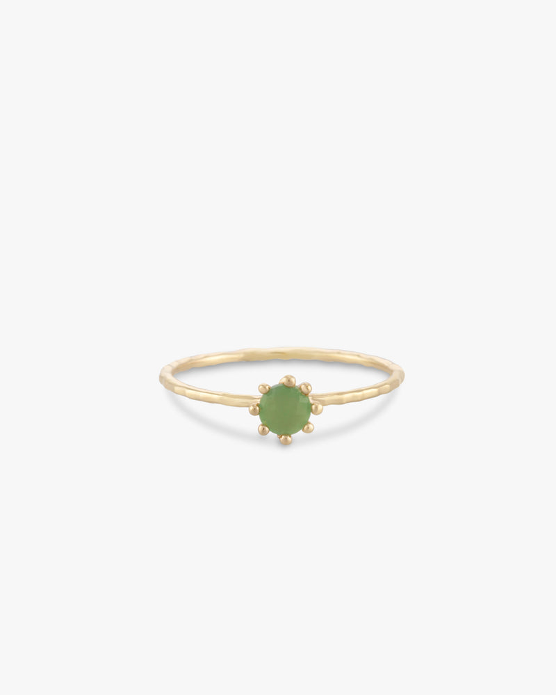 Golden Crown Green Aventurine Ring