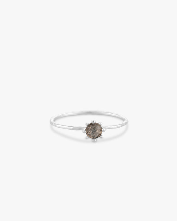 Silver Crown Labradorite Ring