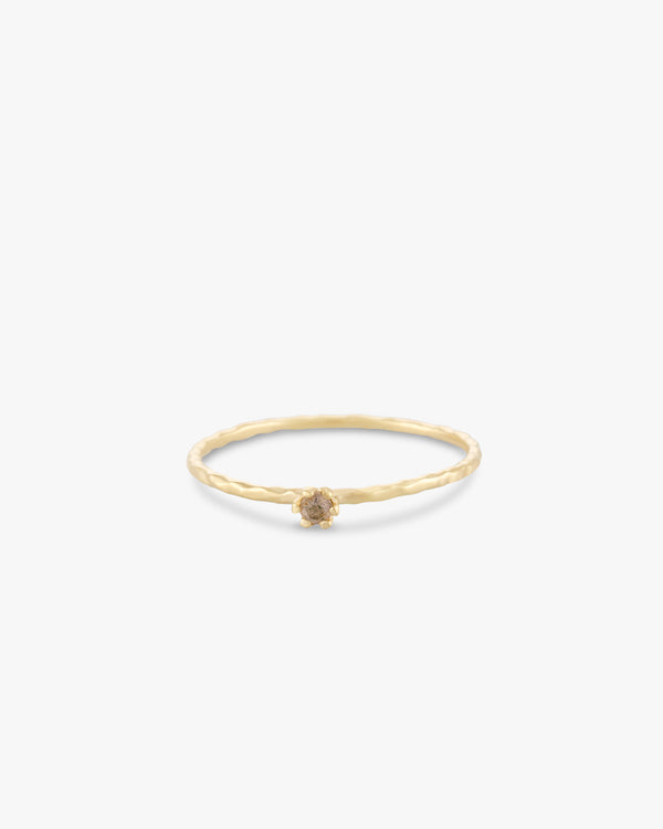 Golden Mini Crown Labradorite Ring