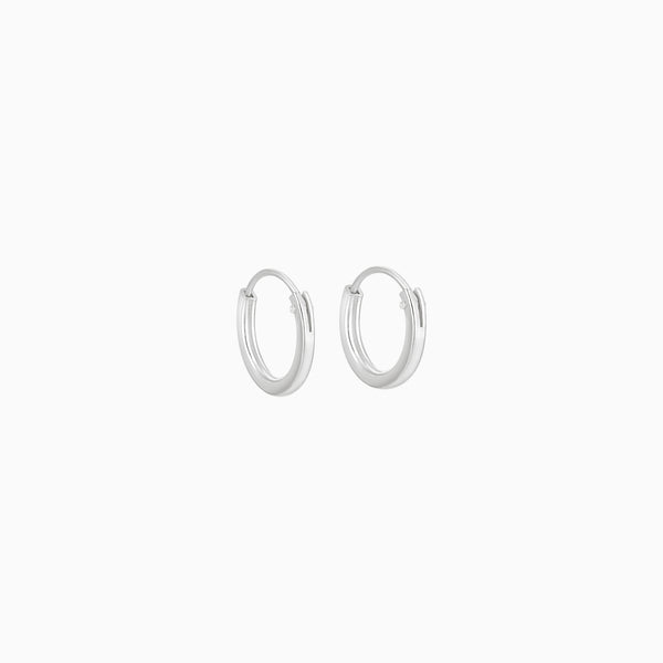Silver Square Hoops 10mm