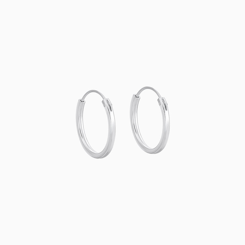 Silver Square Hoops 14mm